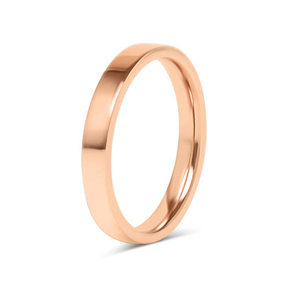 18K Rose Gold PVD Stainless Steel Flat Ring
