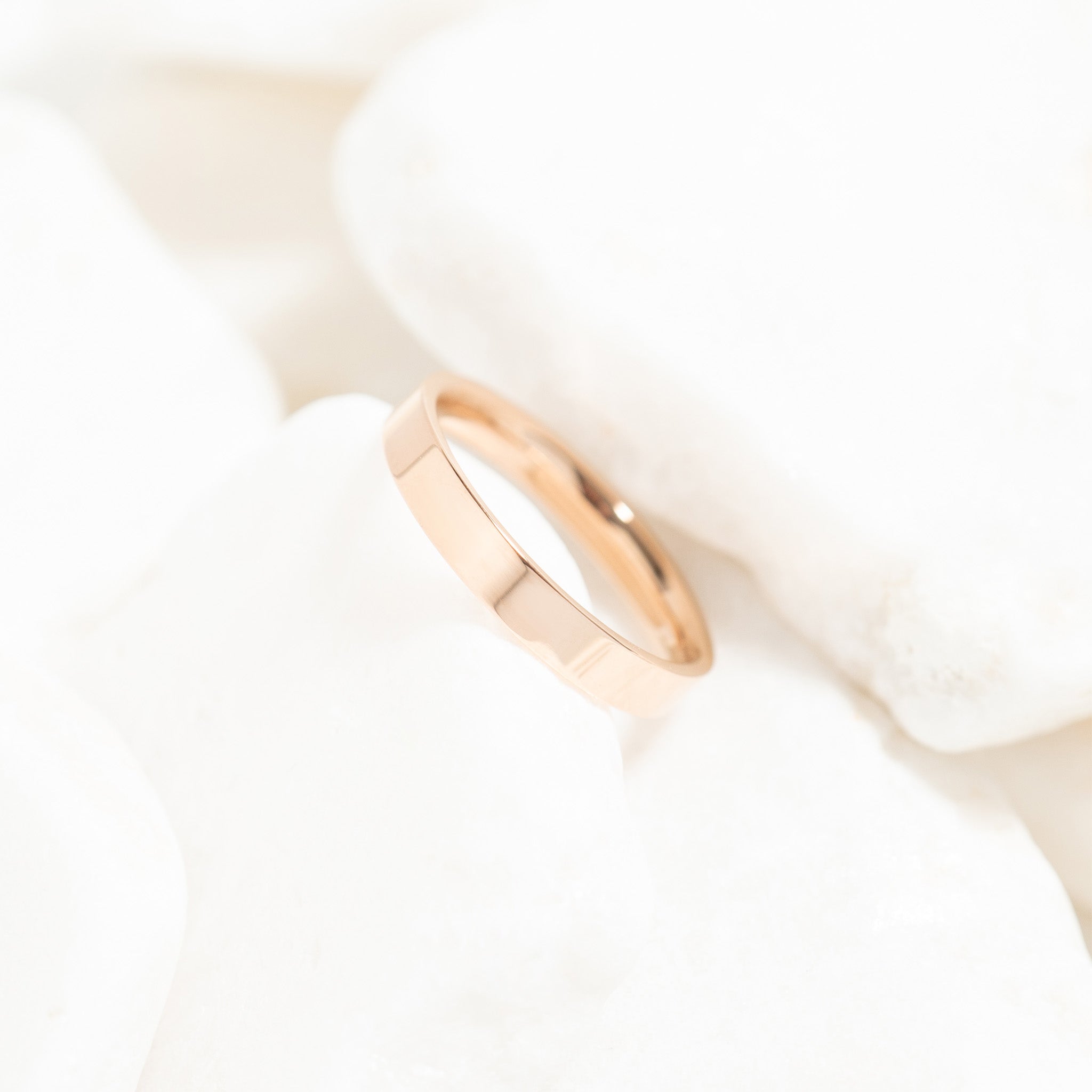 18K Rose Gold PVD Stainless Steel Flat Ring