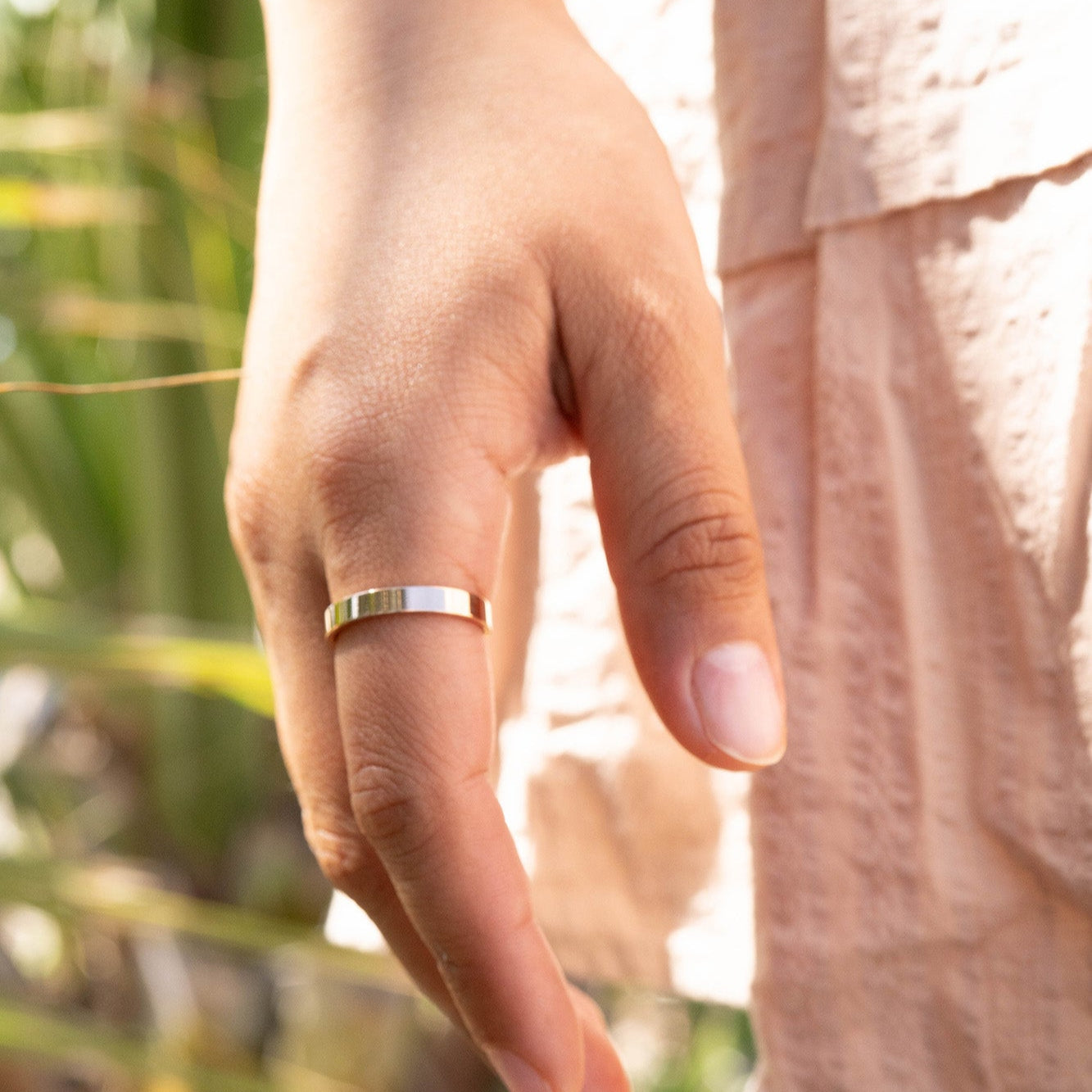 18K Rose Gold PVD Stainless Steel Flat Ring