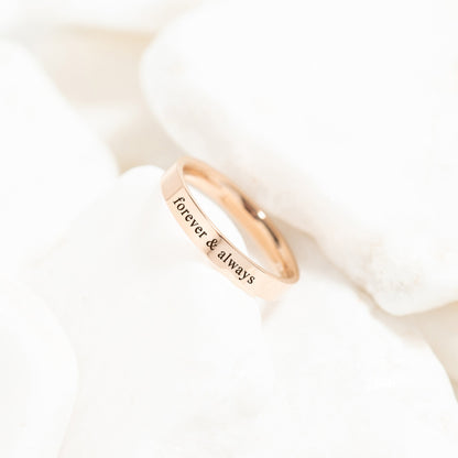 18K Rose Gold PVD Stainless Steel Flat Ring