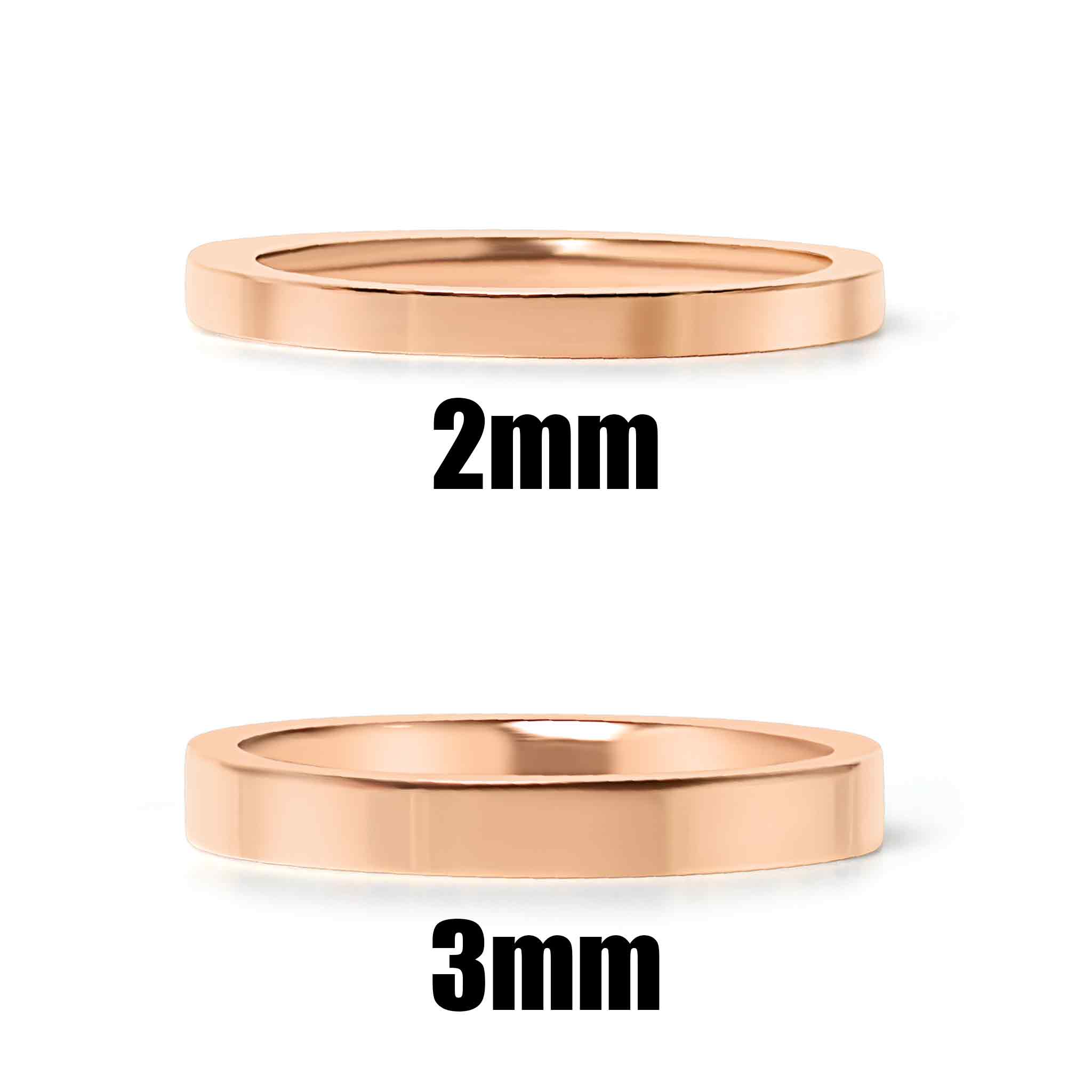 18K Rose Gold PVD Stainless Steel Flat Ring