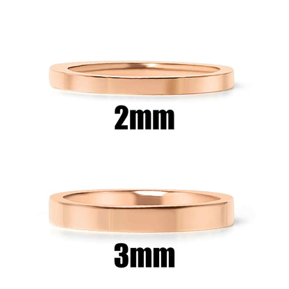 18K Rose Gold PVD Stainless Steel Flat Ring
