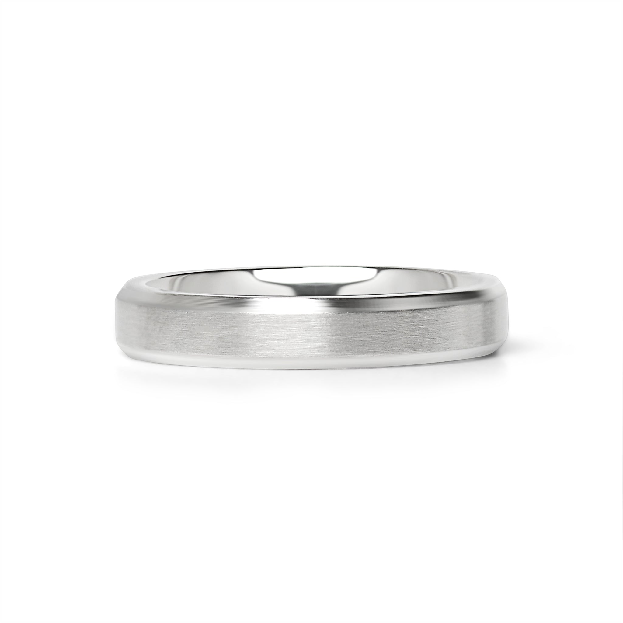 Stainless Steel Brushed Beveled Edge Blank Ring