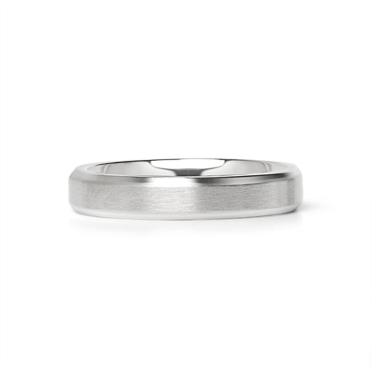 Stainless Steel Brushed Beveled Edge Blank Ring