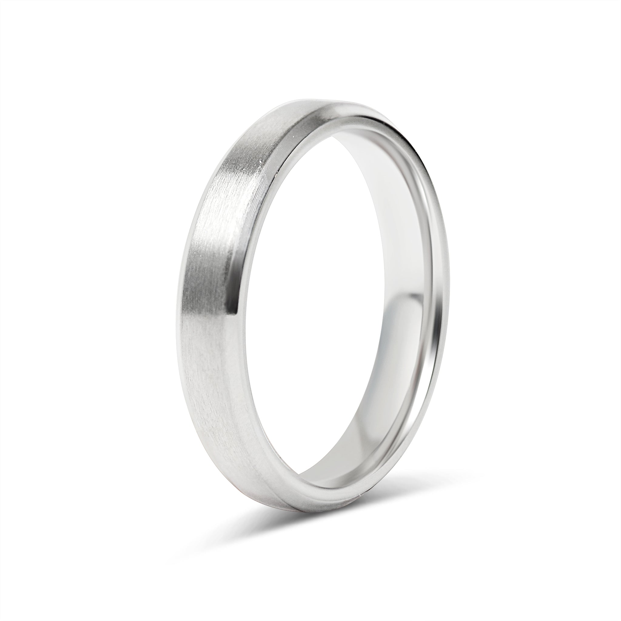 Stainless Steel Brushed Beveled Edge Blank Ring