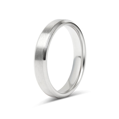 Stainless Steel Brushed Beveled Edge Blank Ring