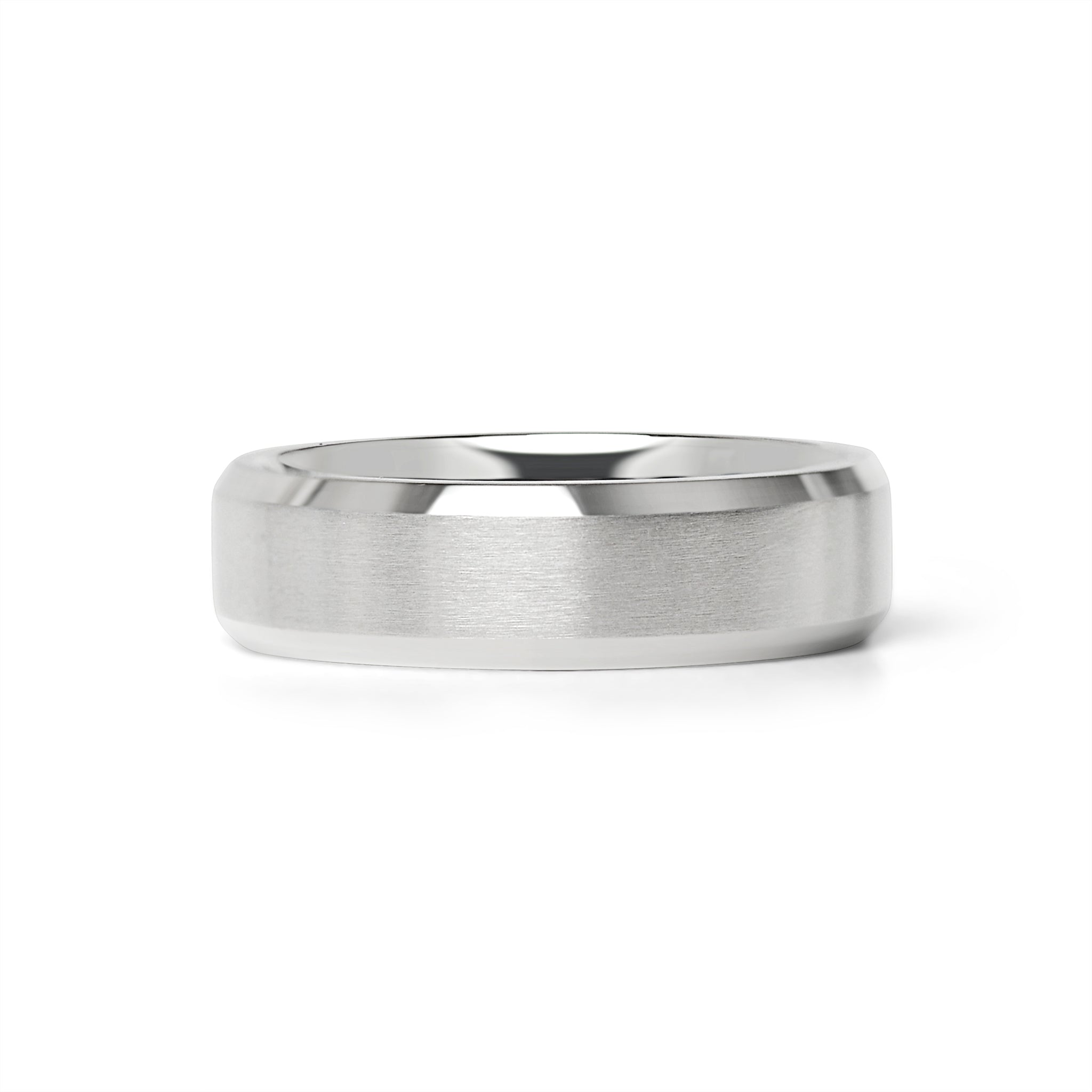 Stainless Steel Brushed Beveled Edge Blank Ring