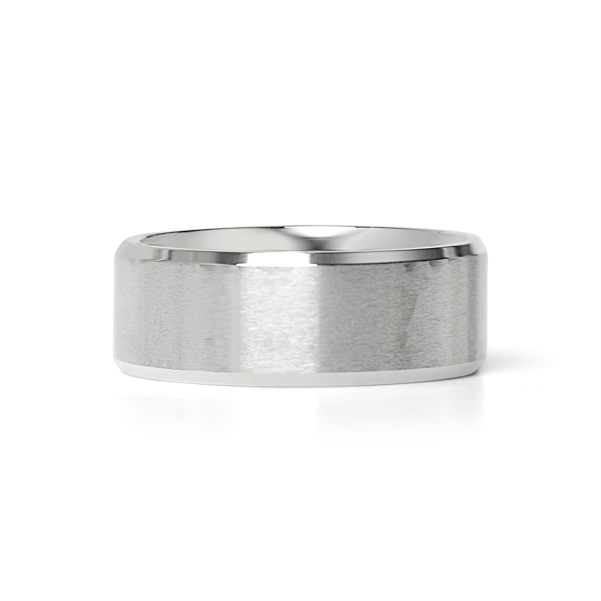 Stainless Steel Brushed Beveled Edge Blank Ring