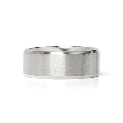 Stainless Steel Brushed Beveled Edge Blank Ring