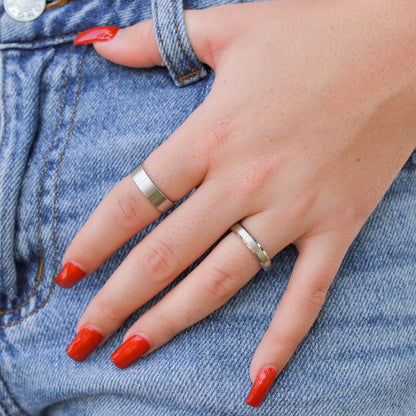 Stainless Steel Brushed Beveled Edge Blank Ring