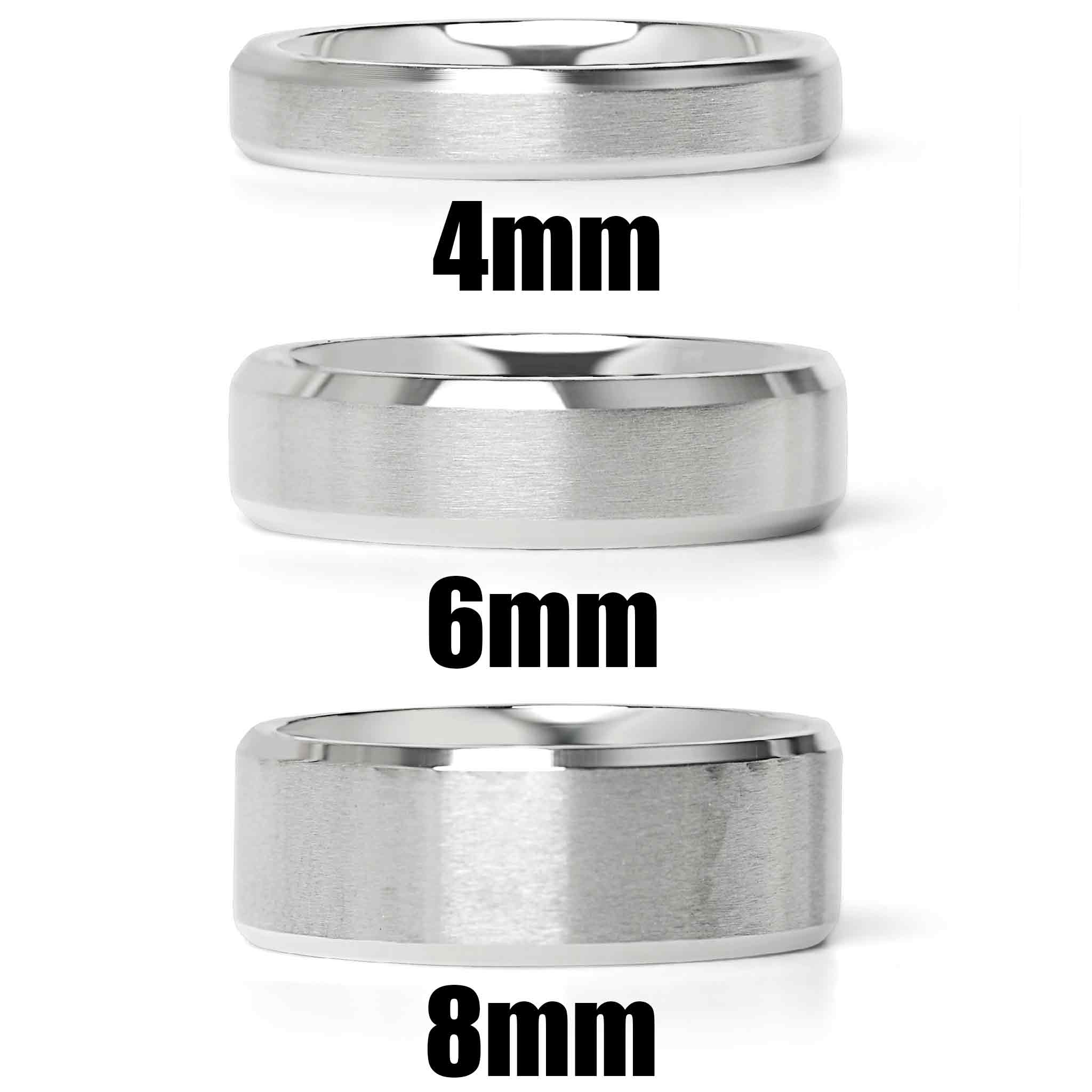 Stainless Steel Brushed Beveled Edge Blank Ring