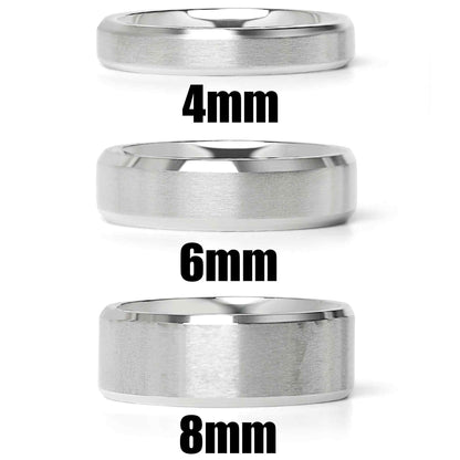 Stainless Steel Brushed Beveled Edge Blank Ring