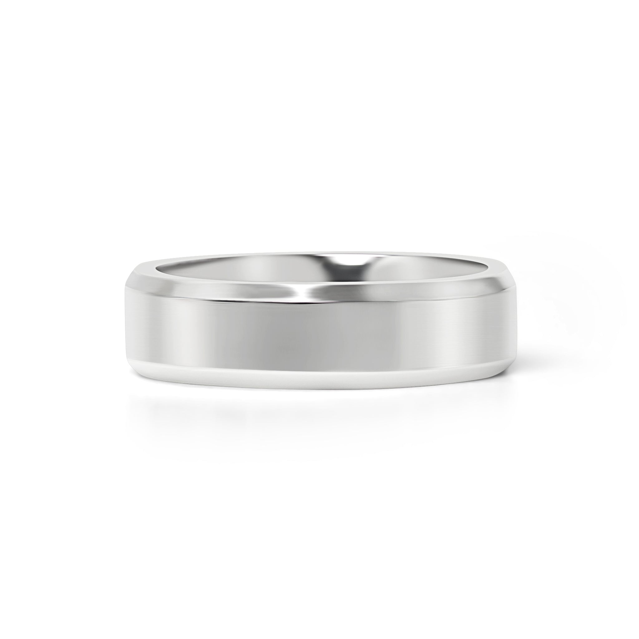 Stainless Steel Polished Beveled Edge Blank Ring