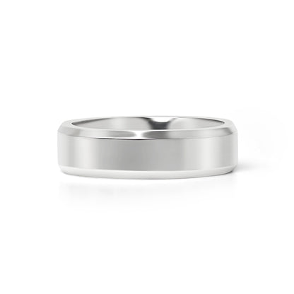 Stainless Steel Polished Beveled Edge Blank Ring