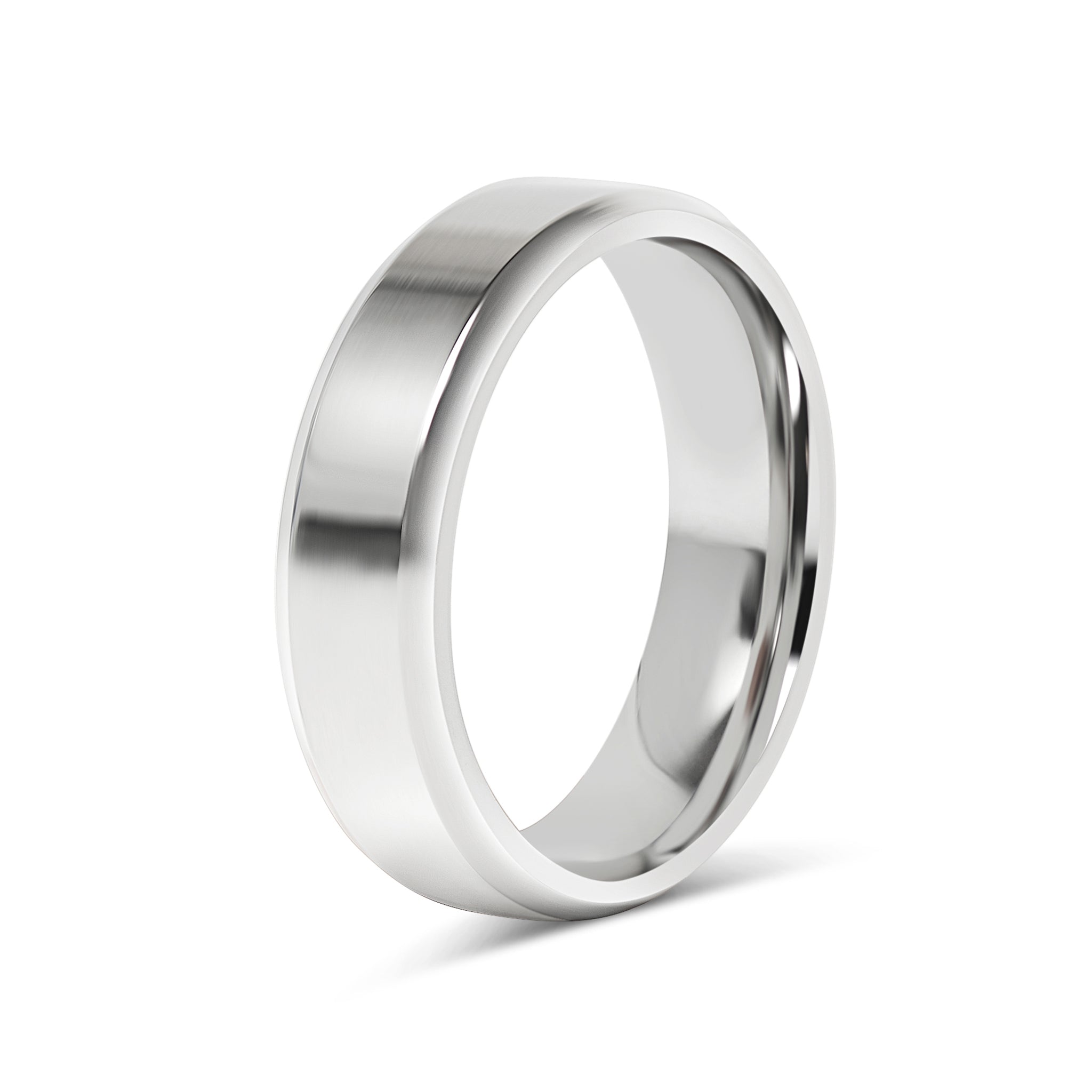 Stainless Steel Polished Beveled Edge Blank Ring
