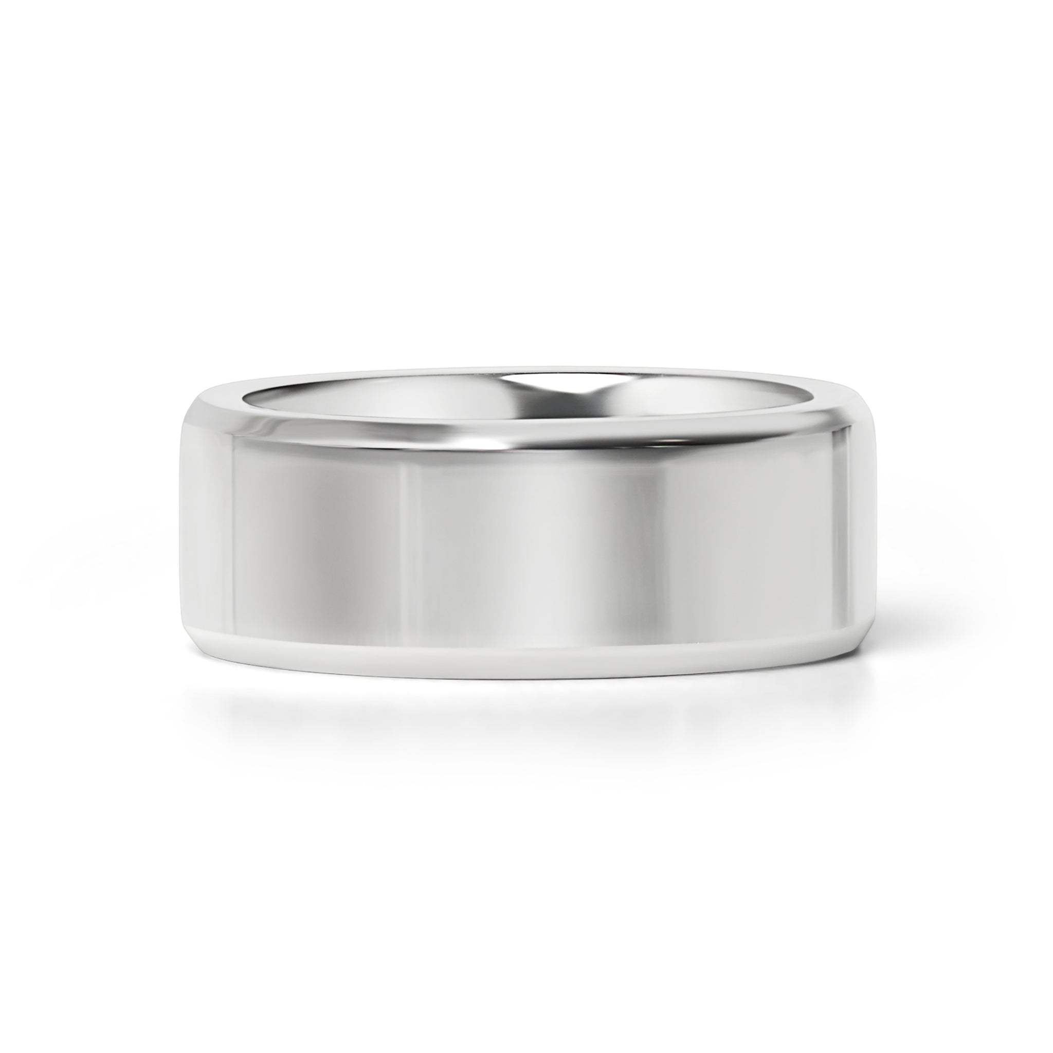 Stainless Steel Polished Beveled Edge Blank Ring