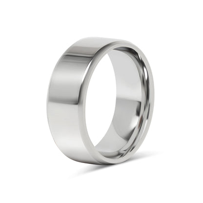 Stainless Steel Polished Beveled Edge Blank Ring