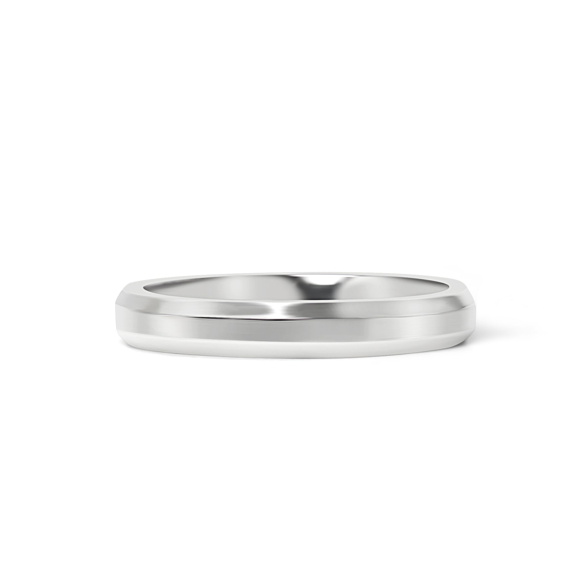 Stainless Steel Polished Beveled Edge Blank Ring