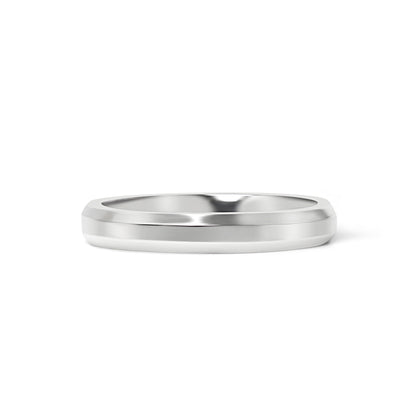 Stainless Steel Polished Beveled Edge Blank Ring