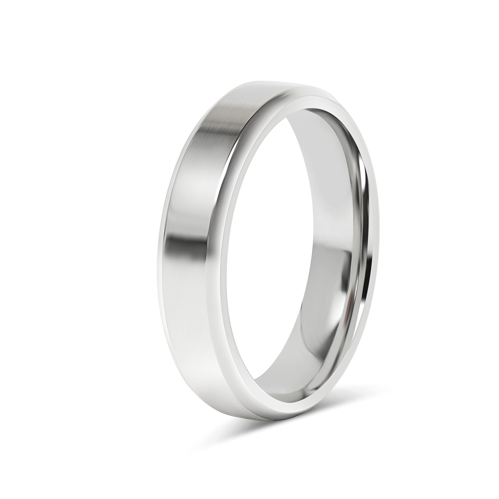 Stainless Steel Polished Beveled Edge Blank Ring