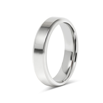 Stainless Steel Polished Beveled Edge Blank Ring