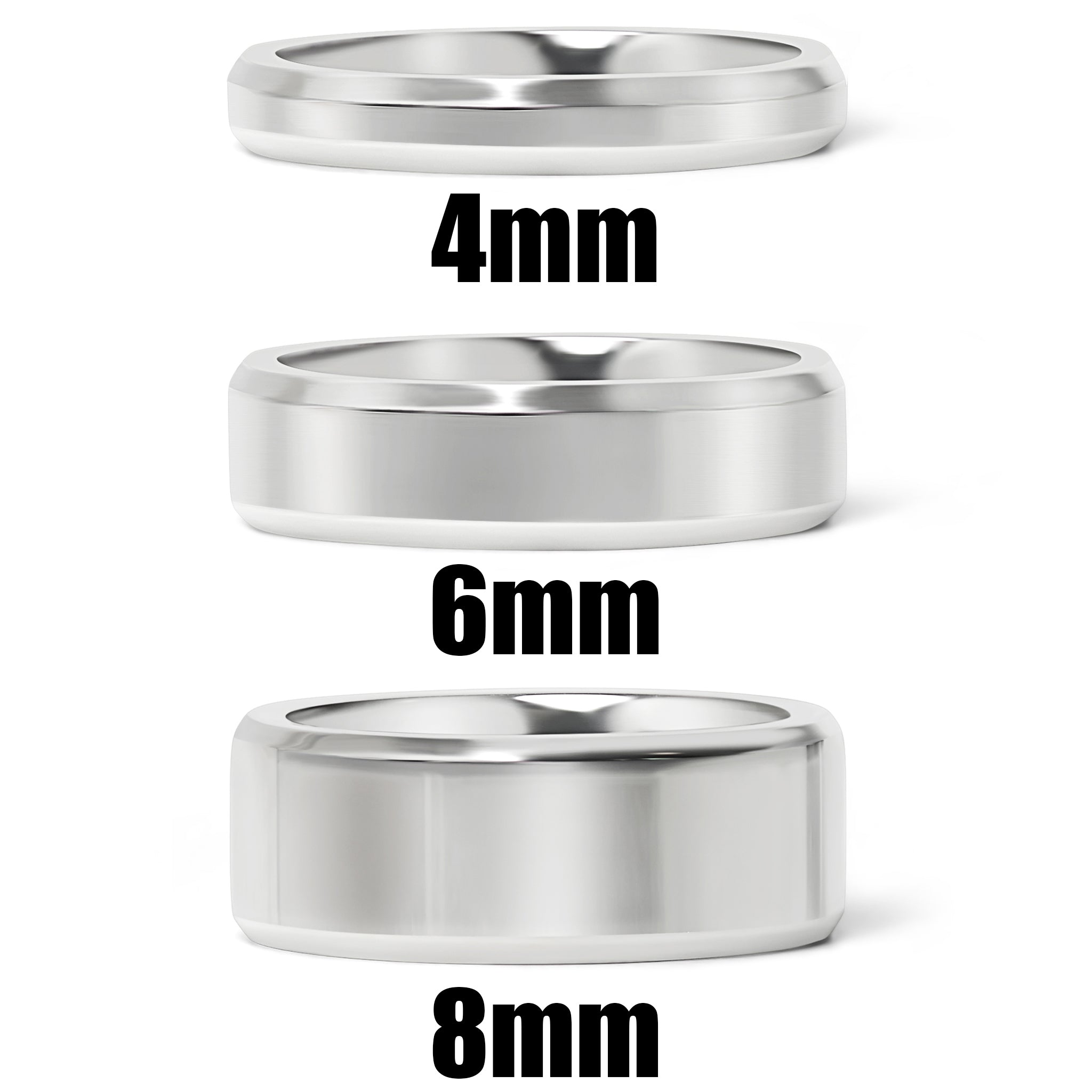 Stainless Steel Polished Beveled Edge Blank Ring