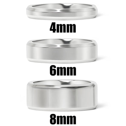 Stainless Steel Polished Beveled Edge Blank Ring