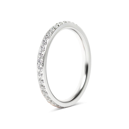 Stainless Steel CNC Machine 4-Prong Set CZ Ring