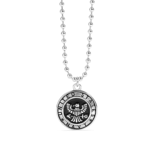 Stainless Steel United States Army Polished Pendant with Ball Chain