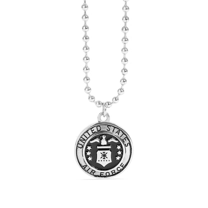 Stainless Steel United States Air Force Polished Pendant on Ball Chain