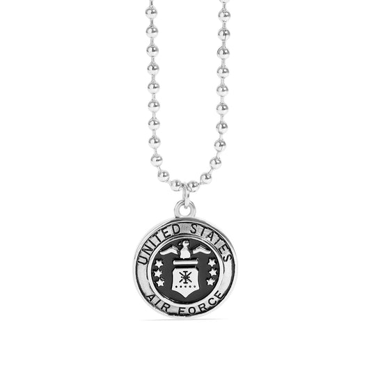 Stainless Steel United States Air Force Polished Pendant on Ball Chain