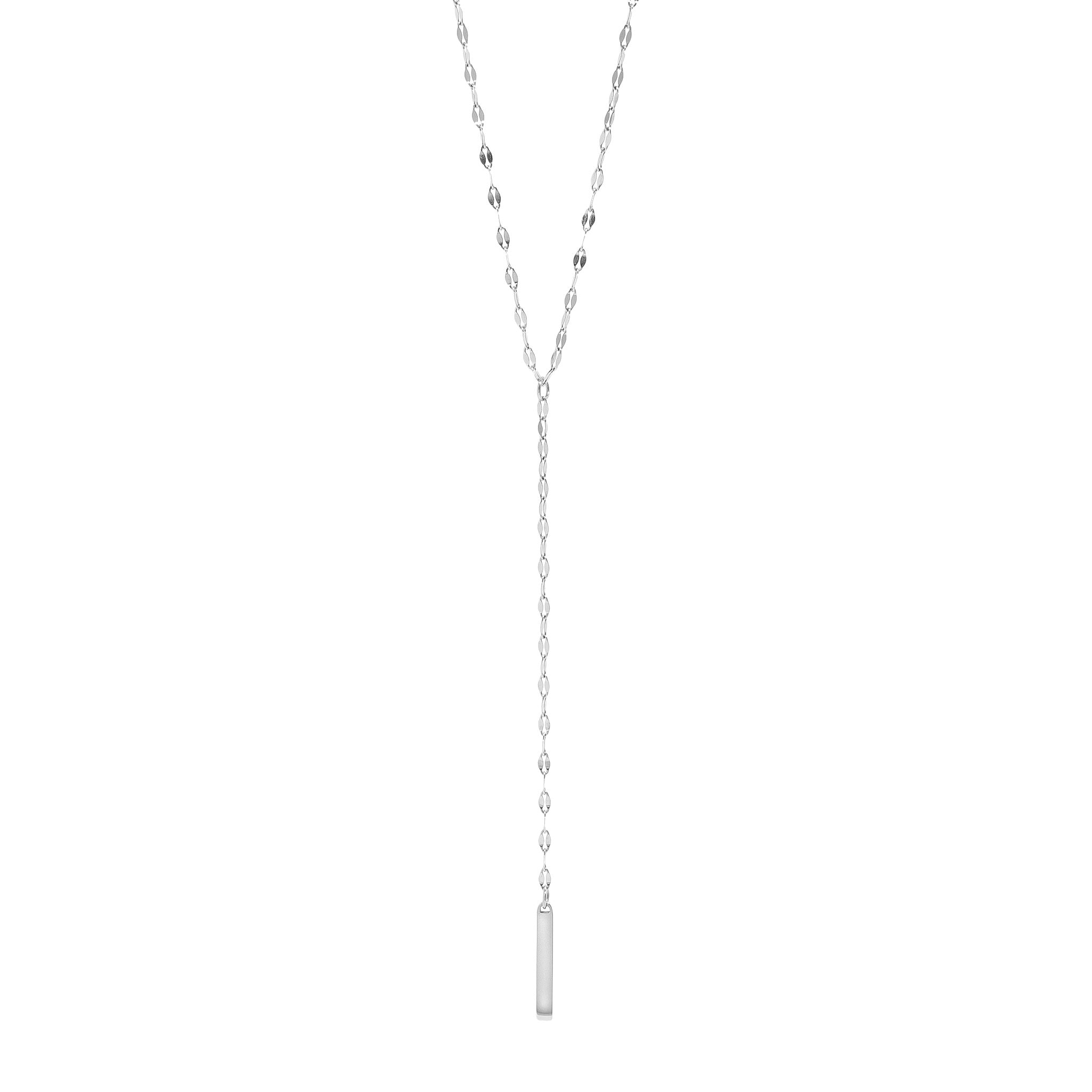 18K Gold PVD Stainless Steel Y-Shaped Blank Bar Pendant Lariat Necklace