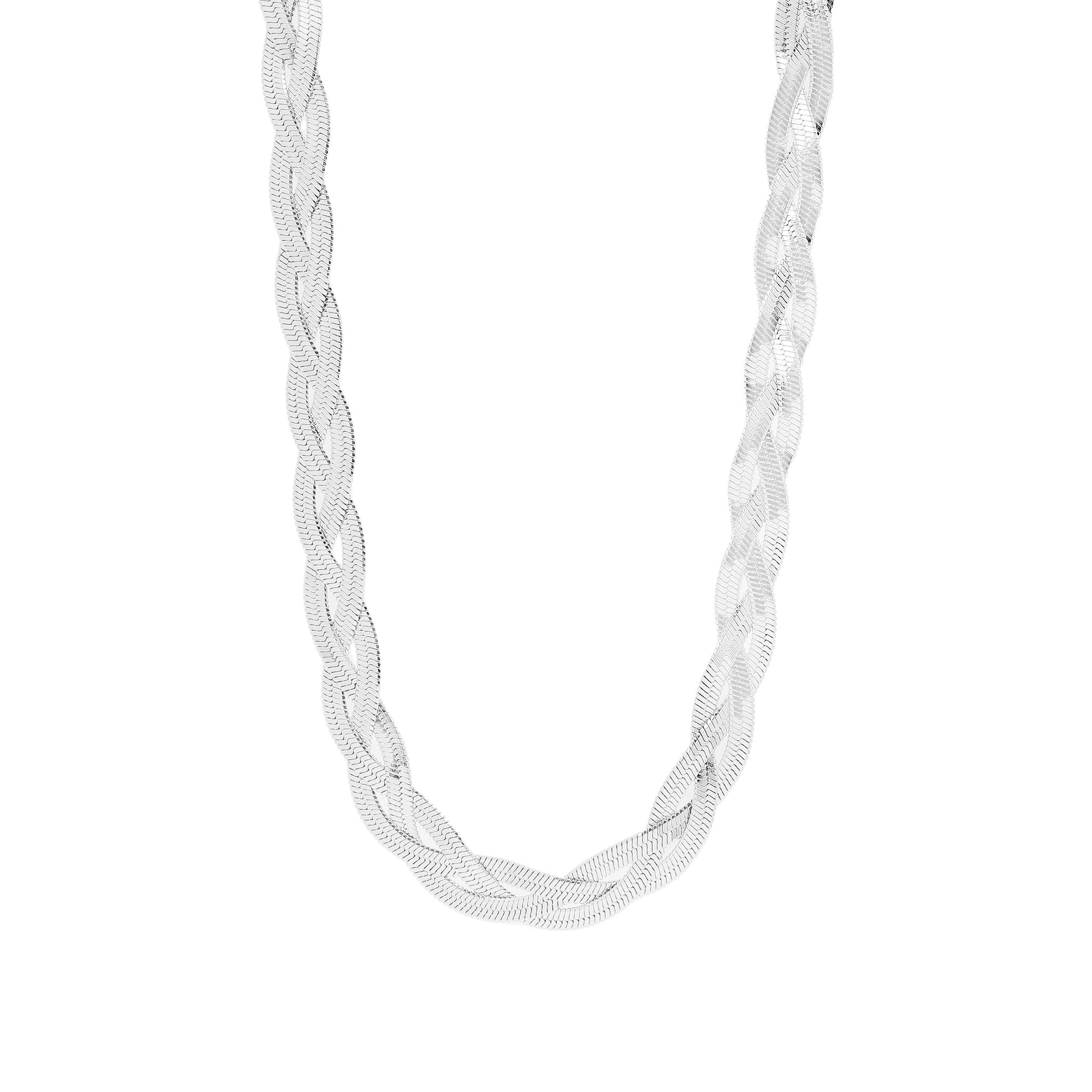 18K Gold PVD Stainless Steel Interwoven Herringbone Chain Necklace
