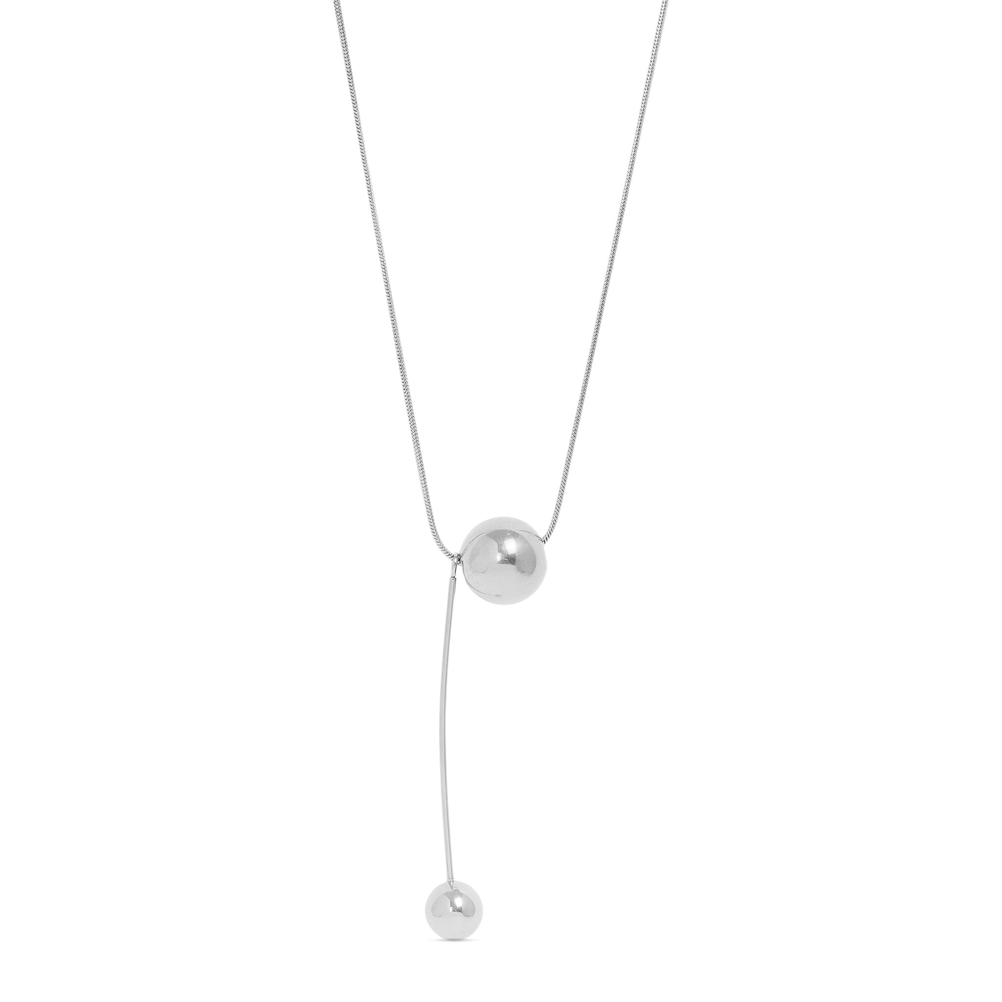 18K Gold PVD Stainless Steel Snake Chain Ball Pendant Necklace