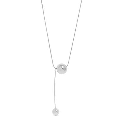 18K Gold PVD Stainless Steel Snake Chain Ball Pendant Necklace