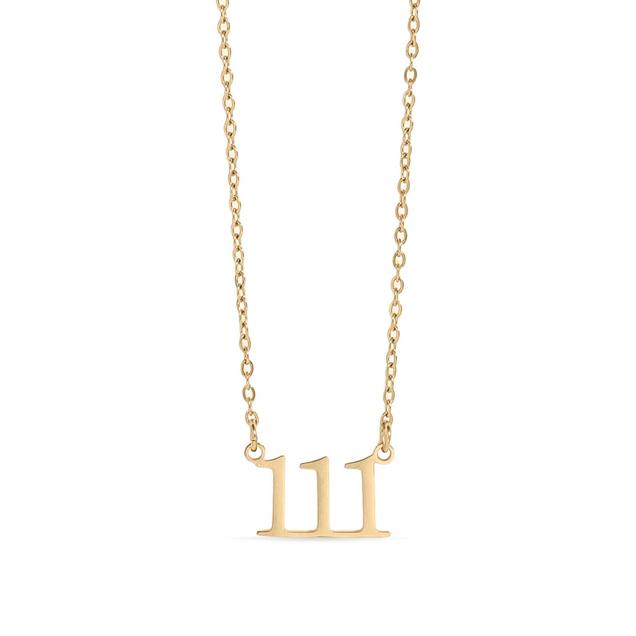 18K Gold PVD Stainless Steel Angel Number Necklace