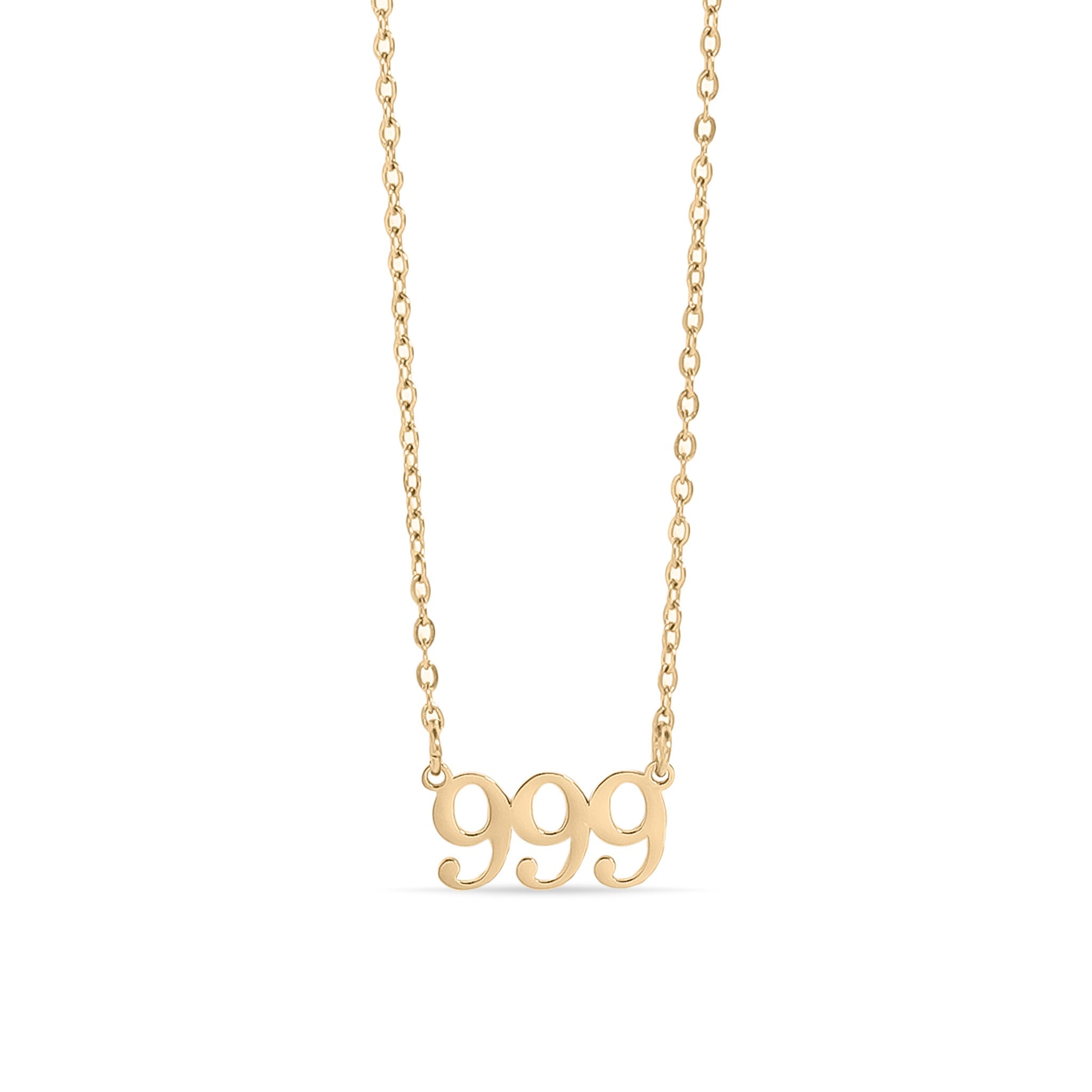 18K Gold PVD Stainless Steel Angel Number Necklace