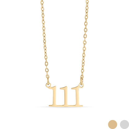 18K Gold PVD Stainless Steel Angel Number Necklace