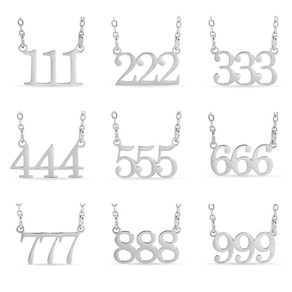 18K Gold PVD Stainless Steel Angel Number Necklace