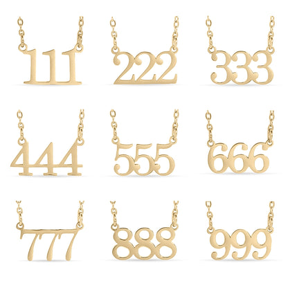 18K Gold PVD Stainless Steel Angel Number Necklace