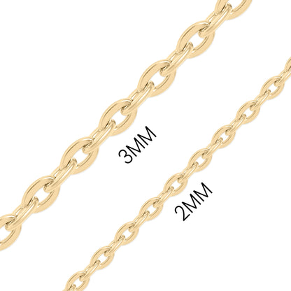 18K Gold PVD Stainless Steel Flat Oval Loop Chain