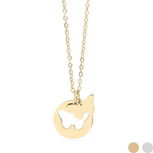 18K Gold PVD Stainless Steel Butterfly Cutout Necklace