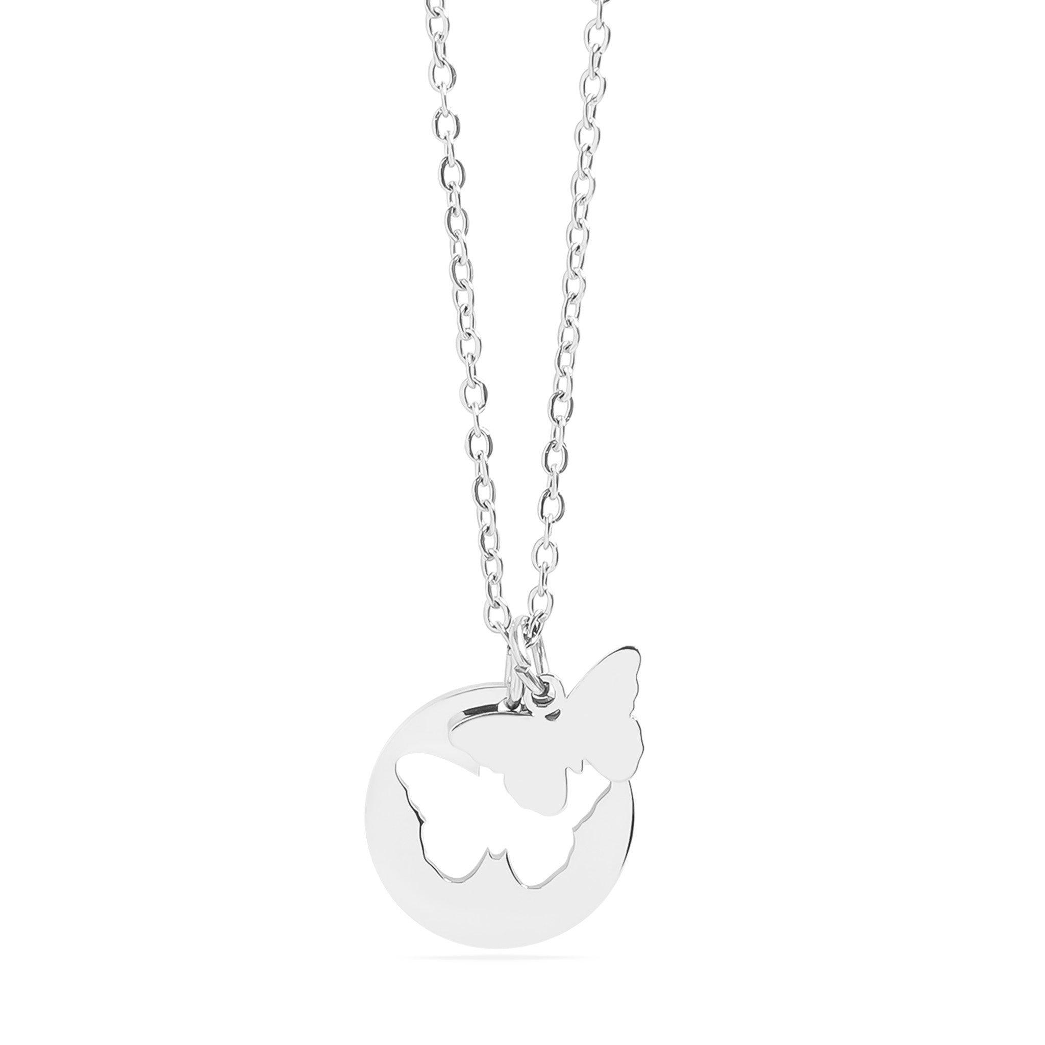 18K Gold PVD Stainless Steel Butterfly Cutout Necklace