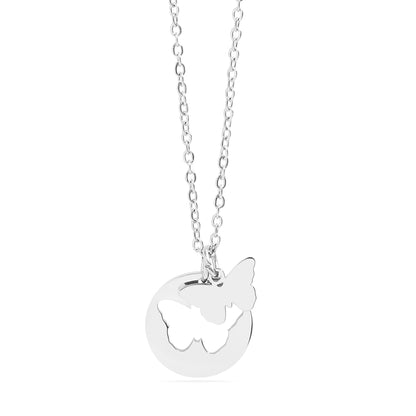 18K Gold PVD Stainless Steel Butterfly Cutout Necklace