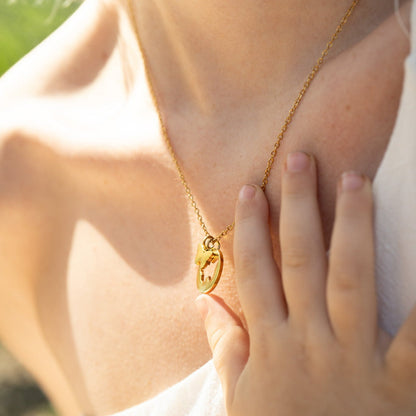 18K Gold PVD Stainless Steel Butterfly Cutout Necklace