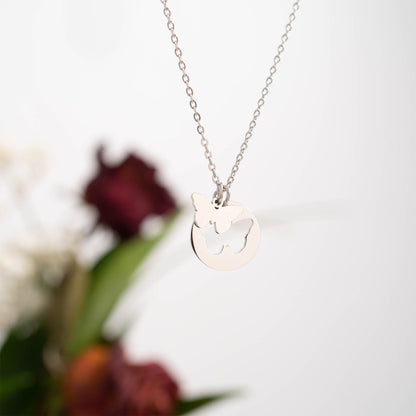 18K Gold PVD Stainless Steel Butterfly Cutout Necklace