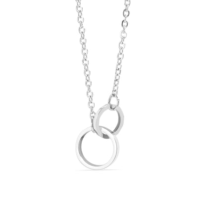 18K Gold PVD Stainless Steel Intertwined Rings Necklace