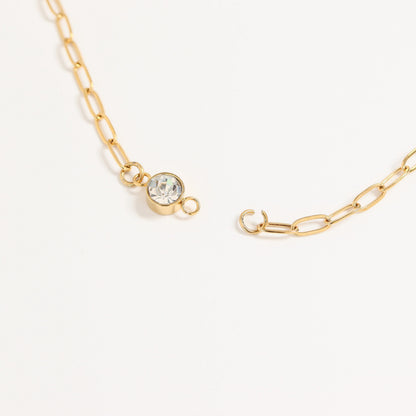 18K Gold PVD Paperclip Connector Chain Necklace