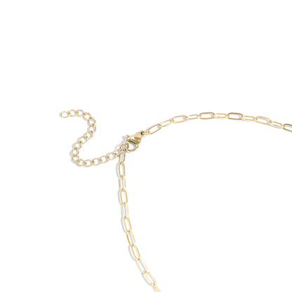 18K Gold PVD Paperclip Connector Chain Necklace