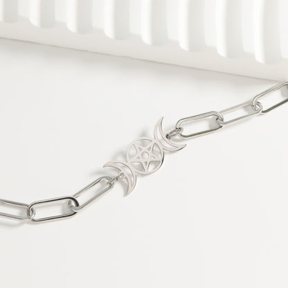 Stainless Steel Paperclip Connector Chain Necklace
